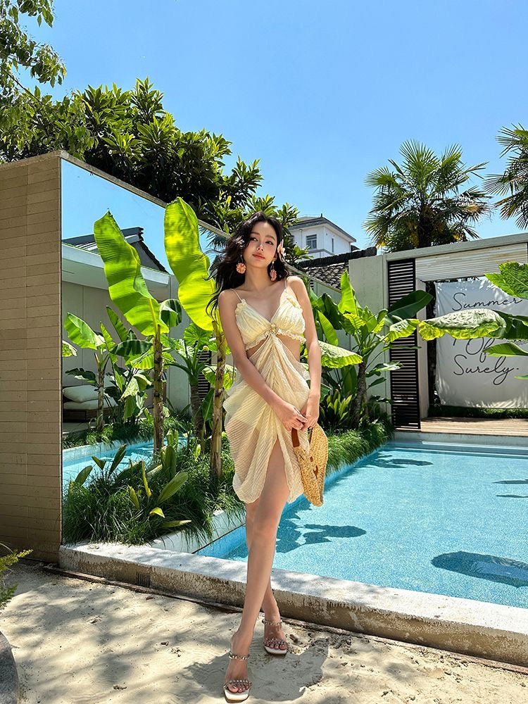 'Vanilla Milkshake' - Creamy Swimsuit Dress