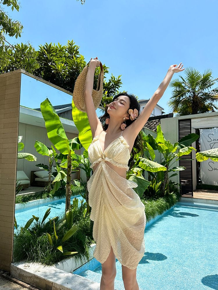 'Vanilla Milkshake' - Creamy Swimsuit Dress