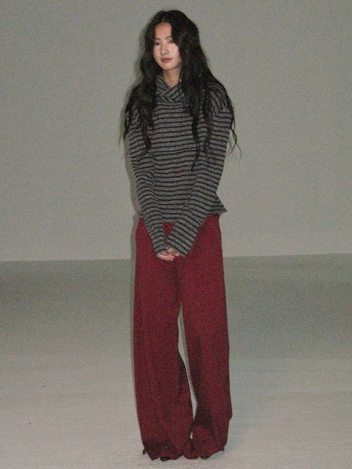 Striped Two-Piece Knit Sweater Set