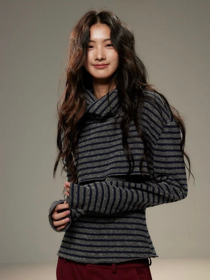 Striped Two-Piece Knit Sweater Set