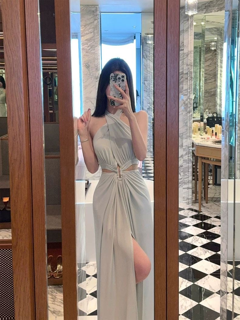 Blue Cut-Out Bodycon Dress