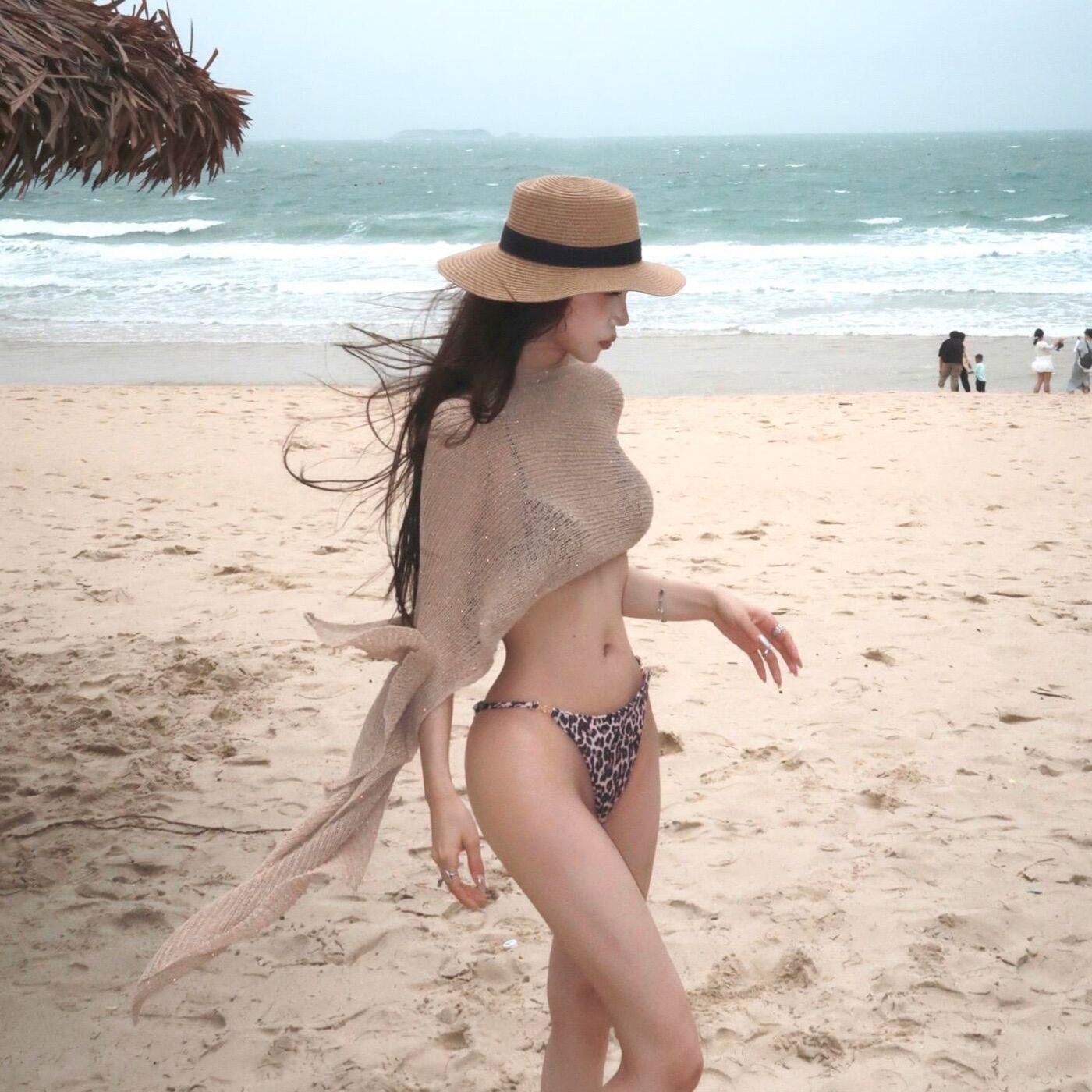 Premium Coffee Knit Sheer Bikini Cover-Up – Champagne Gold