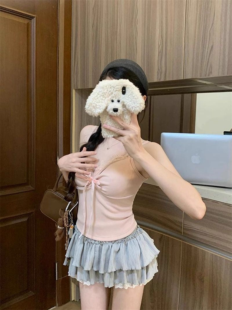 Lace Halter Thermal Padded Cami