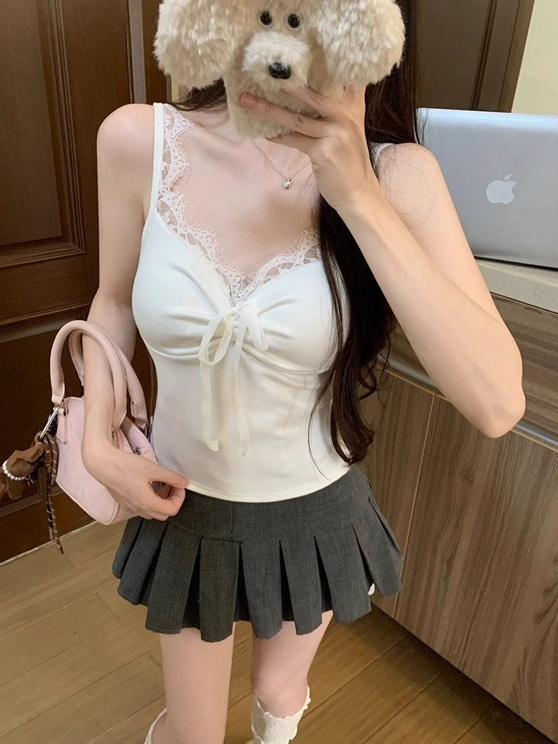 Lace Halter Thermal Padded Cami