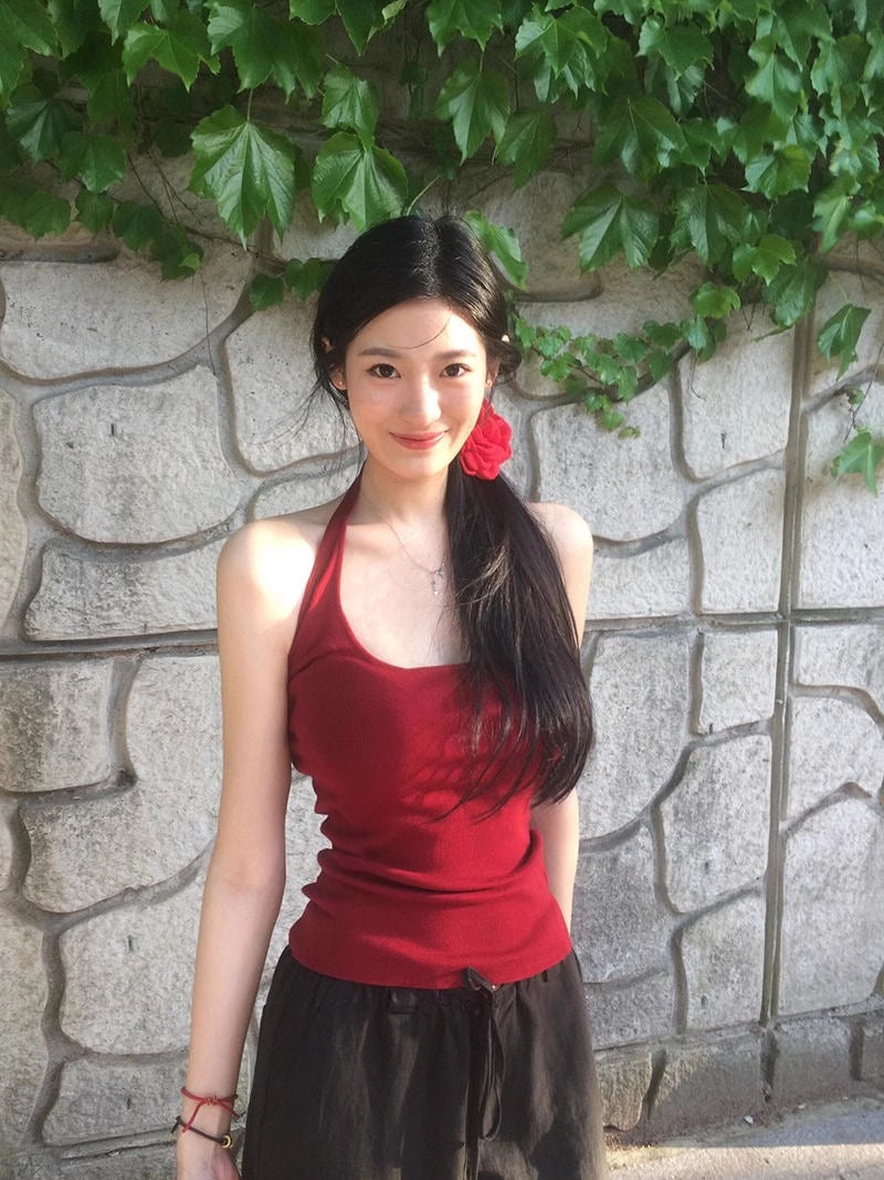 Rosé Halter Padded Tank