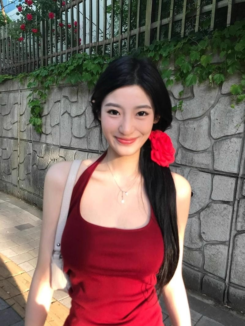 Rosé Halter Padded Tank