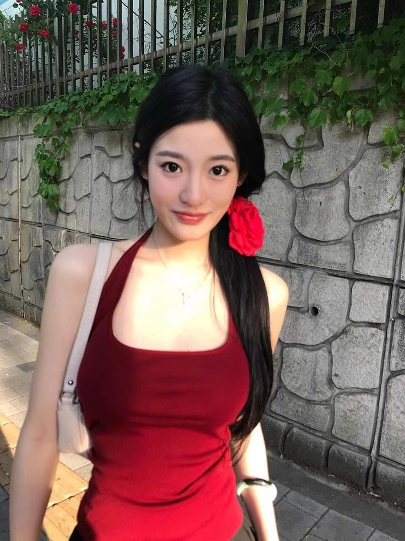 Rosé Halter Padded Tank