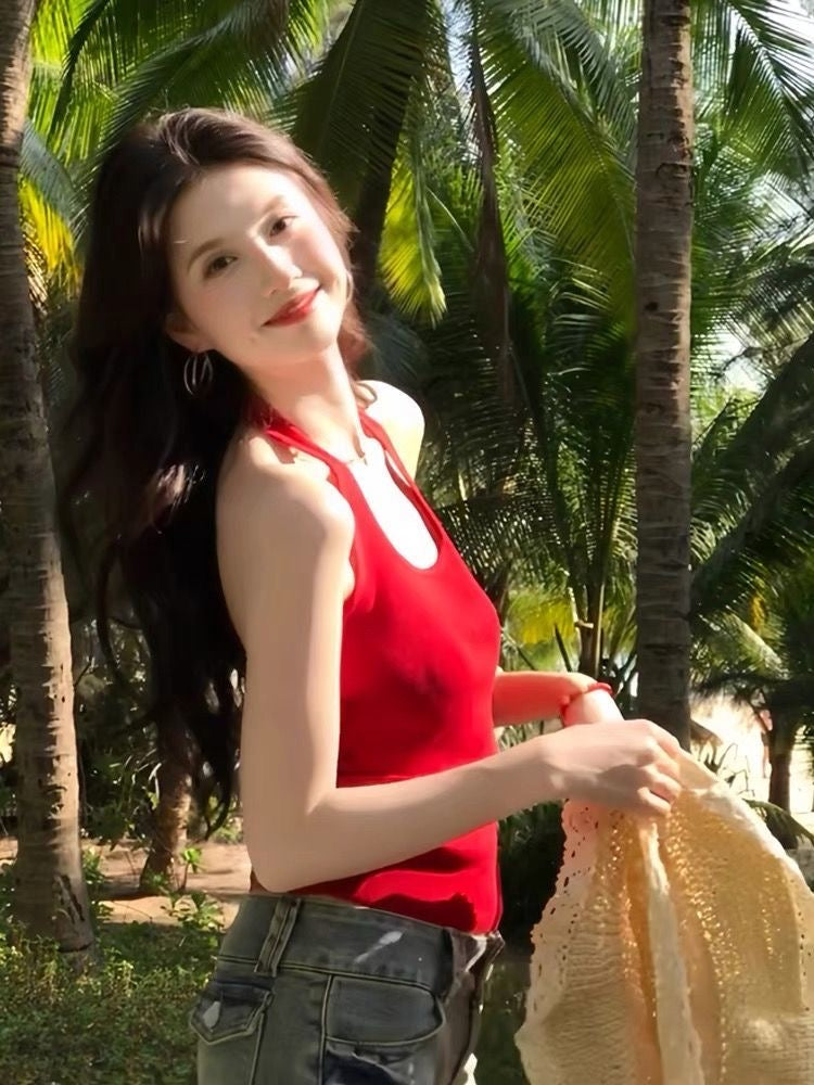 Rosé Halter Padded Tank
