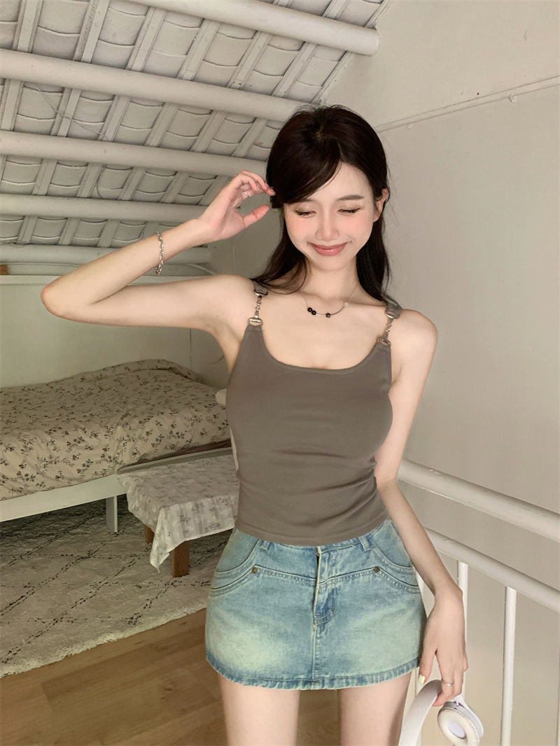 Metal Chain Camisole With Built-In Padding