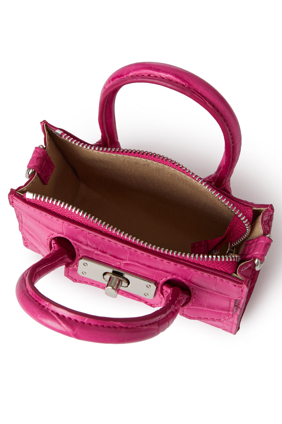 CROCODILE PATTERN CHAIN MINI BAG IN HOT PINK — image 7