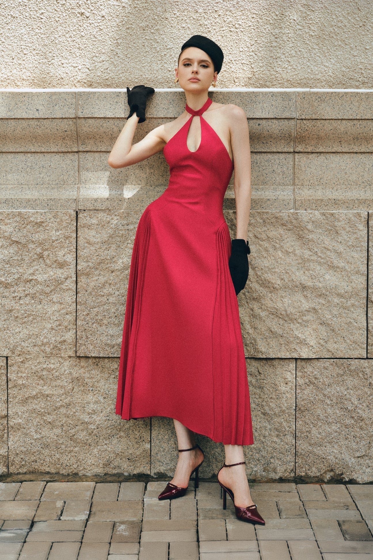 CICI NYRIA Midi Dress with Neck Scarf — view 8