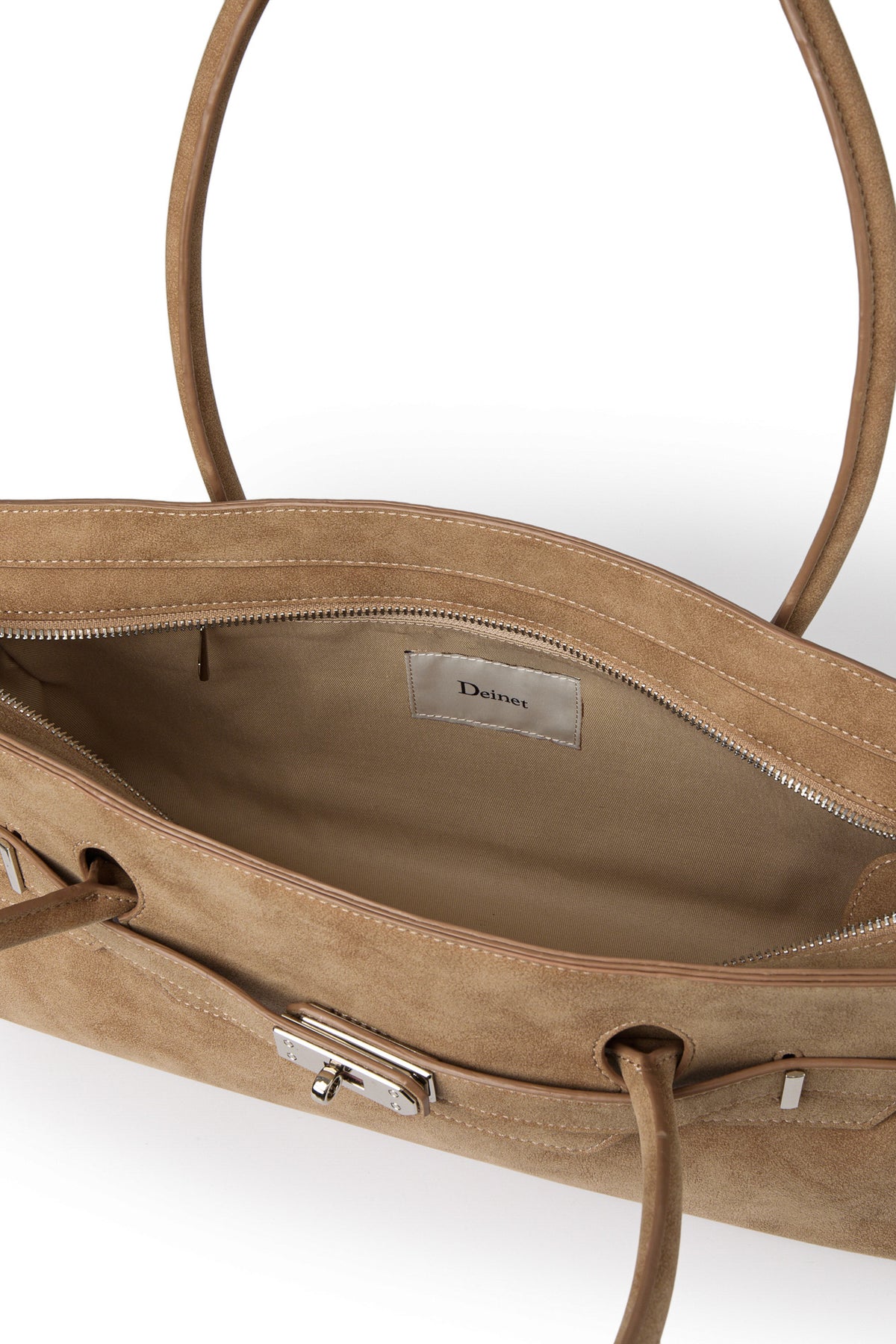 FAUX SUEDE TWO-WAY BAG IN BEIGE — image 11