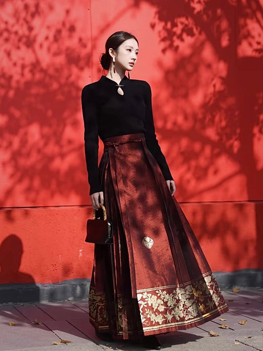 'Imperial Autumn' -  Brocade Maxi Skirt