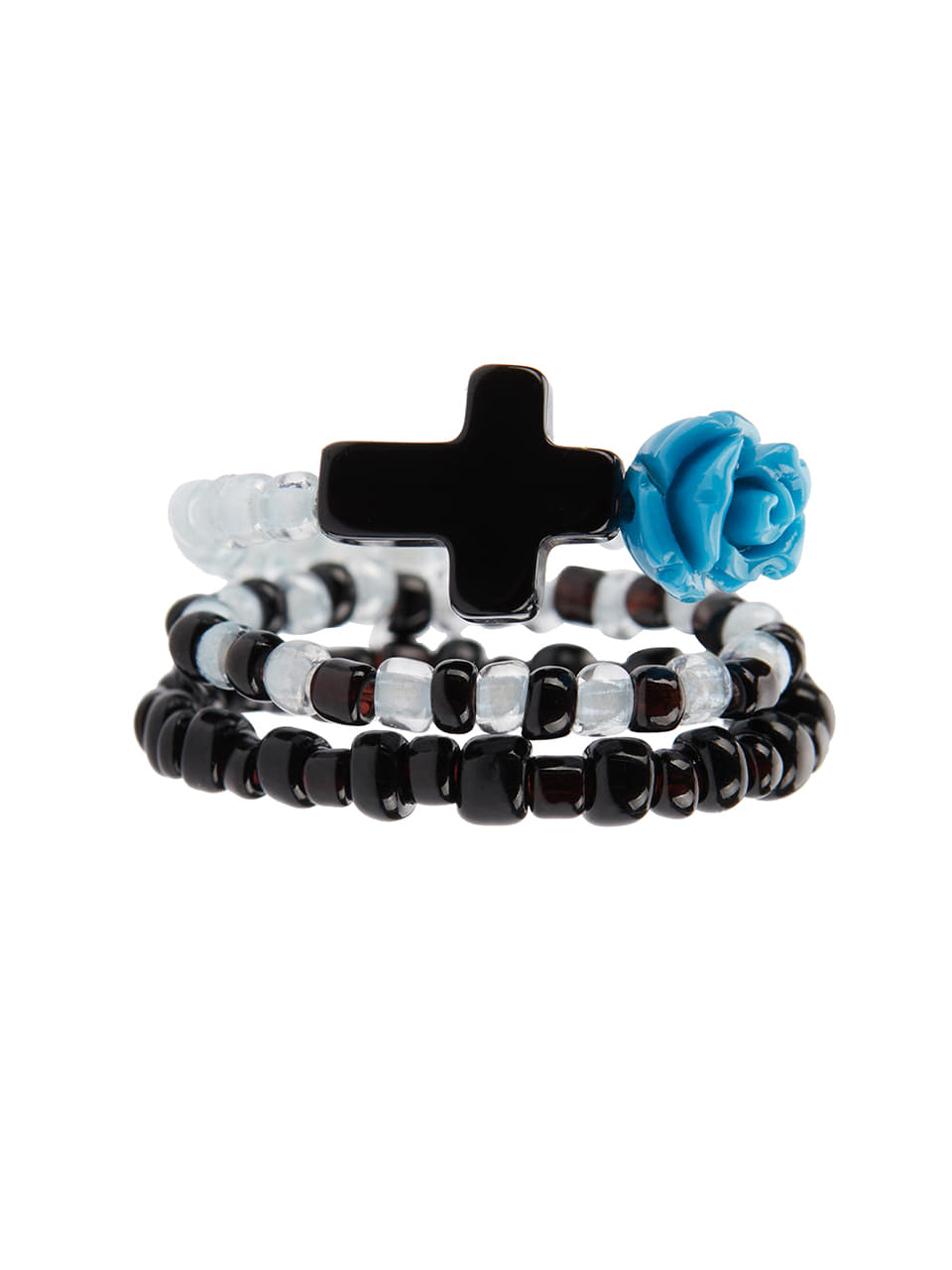 LUVISTRUE EL Cross Rose Layered Ring in Blue