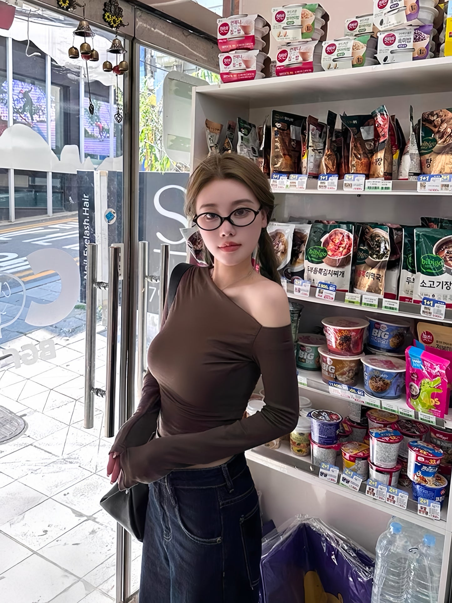 Chic Seductive Off-Shoulder Slim-Fit Long-Sleeve Top