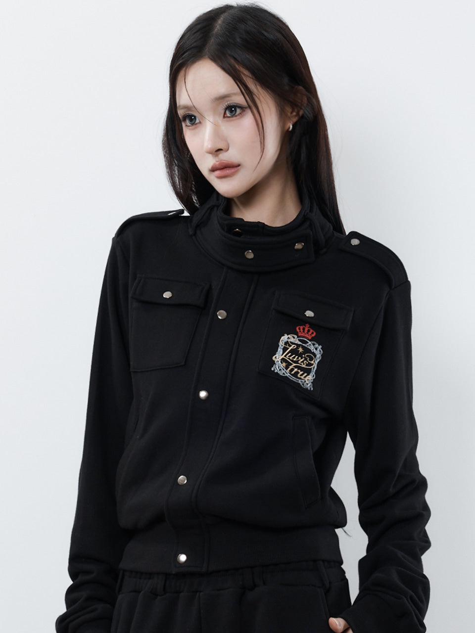 LUVISTRUE RL LAYERED ANGEL TRAINING ZIP UP IN BLACK