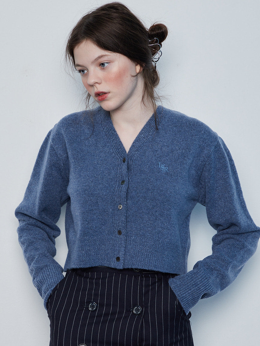 LUVISTRUE IN CROP KNIT CARDIGAN IN BLUE