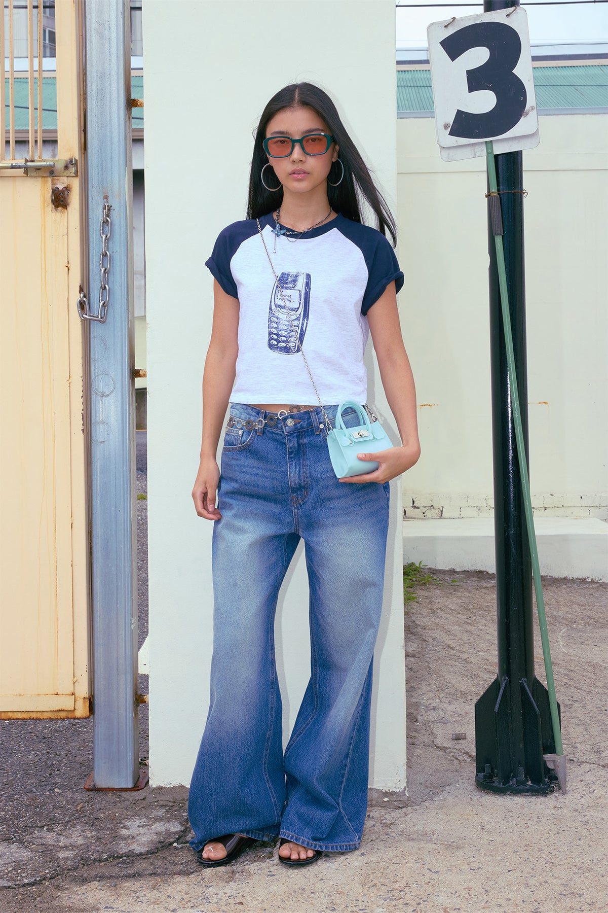 JELLY CHAIN MINI BAG IN ICE BLUE — image 2