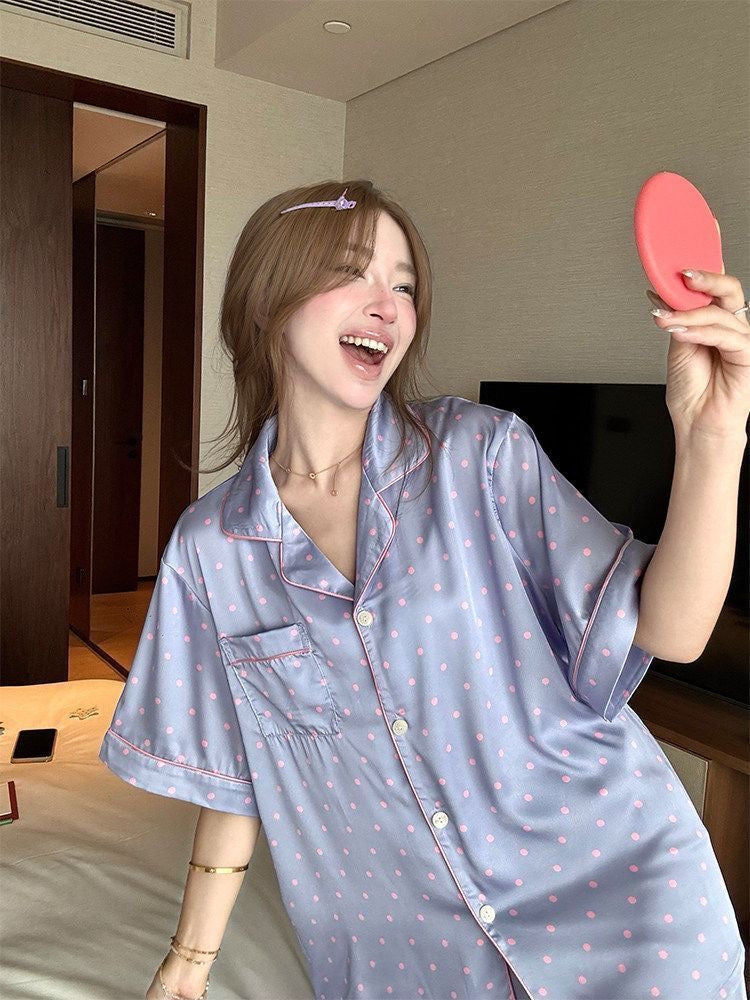 INNA Blueberry Dot Short Pajama Set