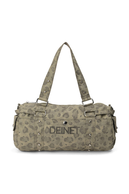 LOGO DUFFLE MINI BAG IN LEOPARD KHAKI — image 1
