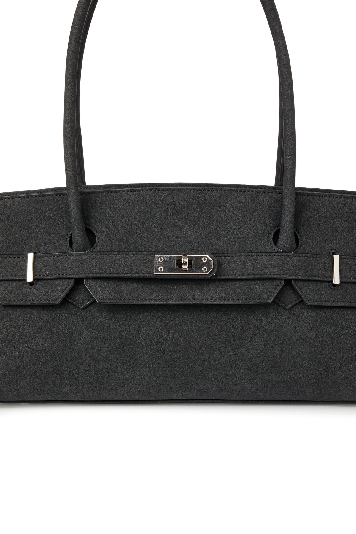 FAUX SUEDE TWO-WAY BAG IN BLACK — image 10