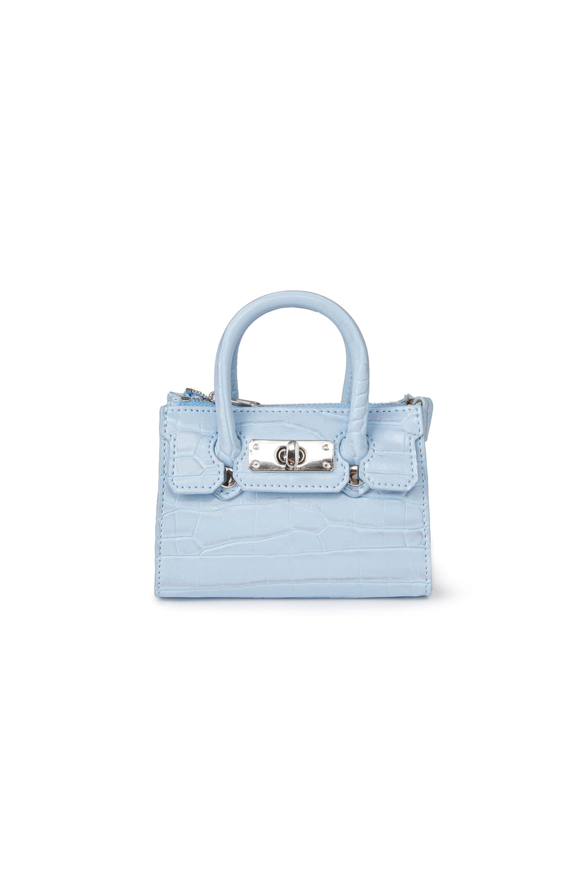 CROCODILE PATTERN CHAIN MINI BAG IN ICE BLUE — image 5