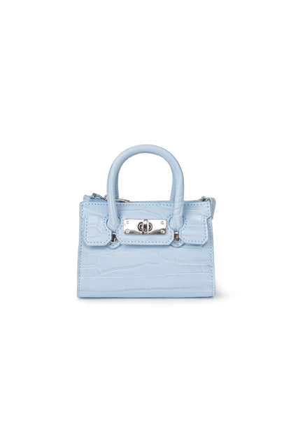 CROCODILE PATTERN CHAIN MINI BAG IN ICE BLUE — image 5