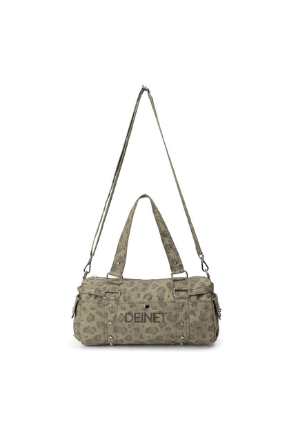 LOGO DUFFLE MINI BAG IN LEOPARD KHAKI — image 7