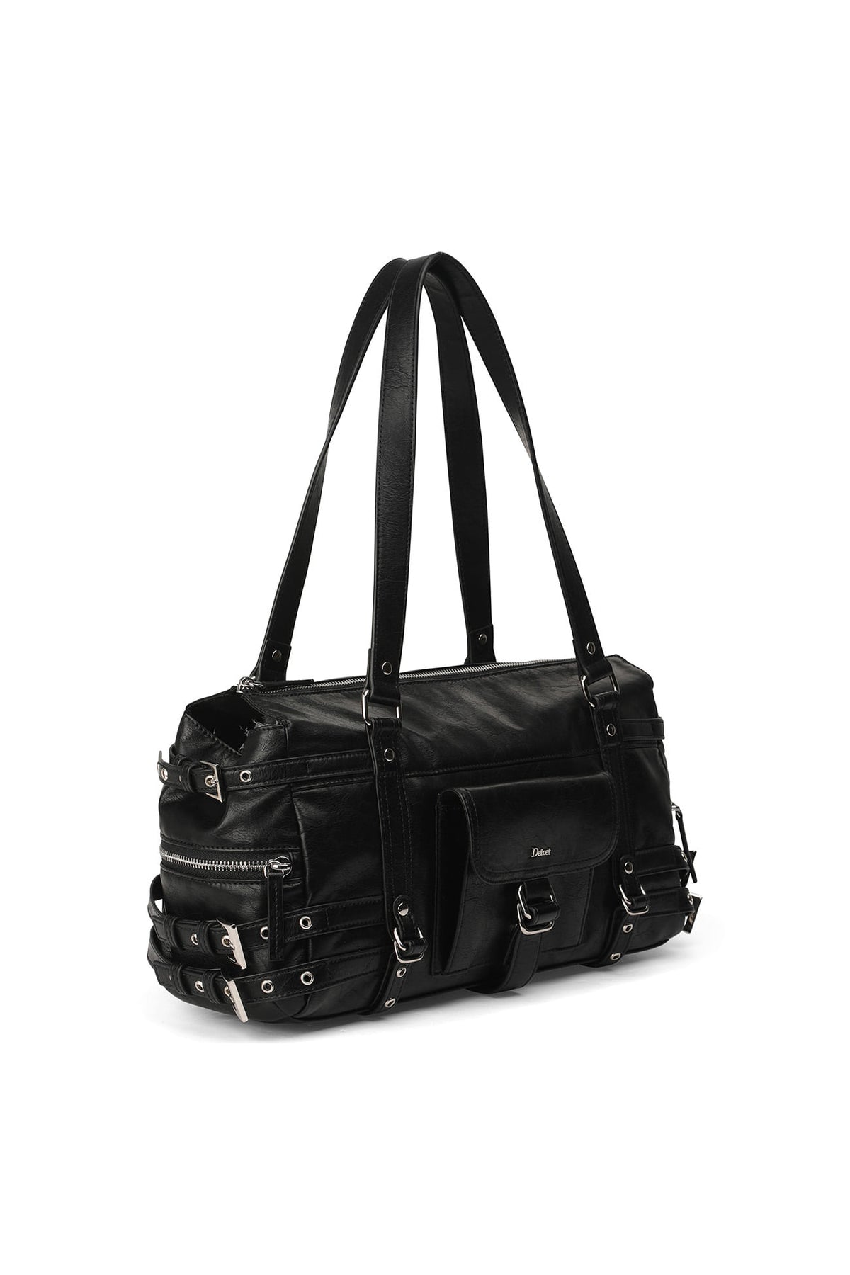 BELTED POCKET SHOULDER BAG IN BLACK — image 4