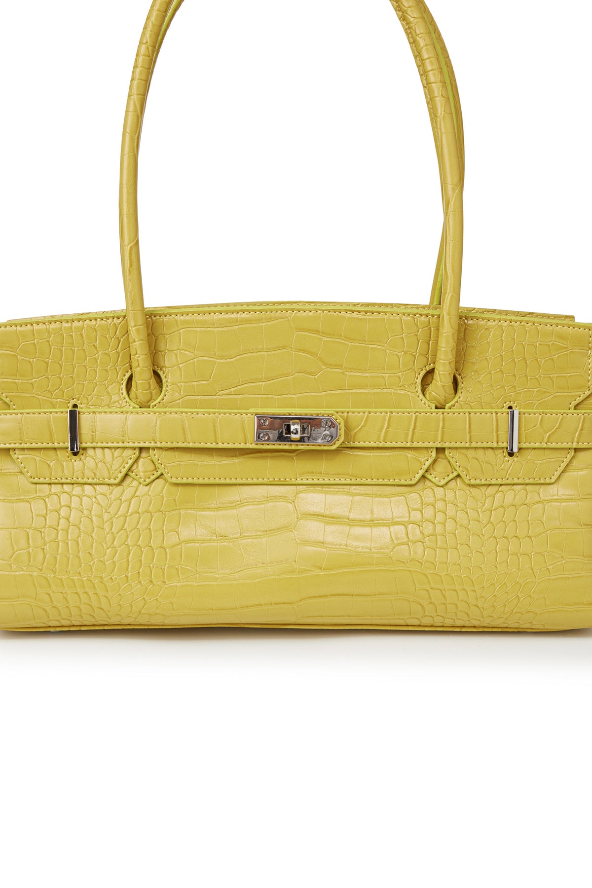 CROCODILE PATTERN TWO-WAY BAG IN MUSTARD — image 7