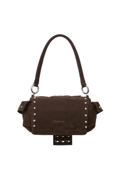 TWO-WAY STUD MINI BAG IN BROWN — image 5