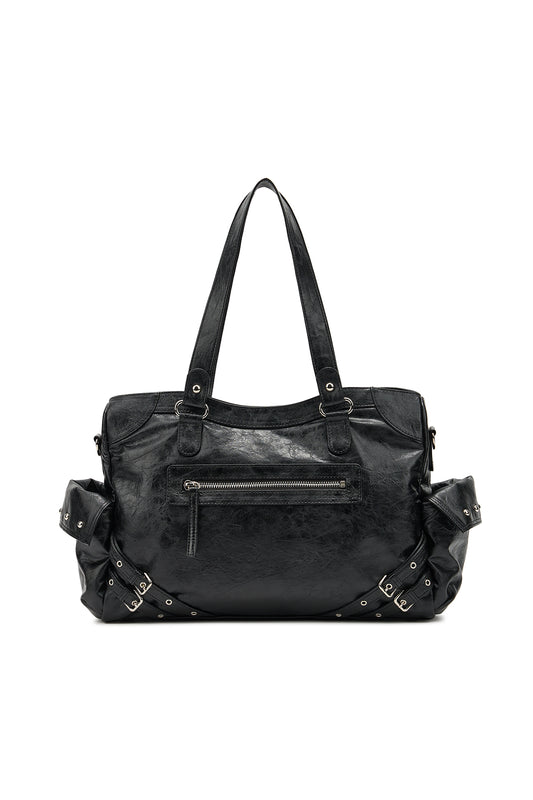 STUD POCKET BIG BAG IN BLACK — image 1