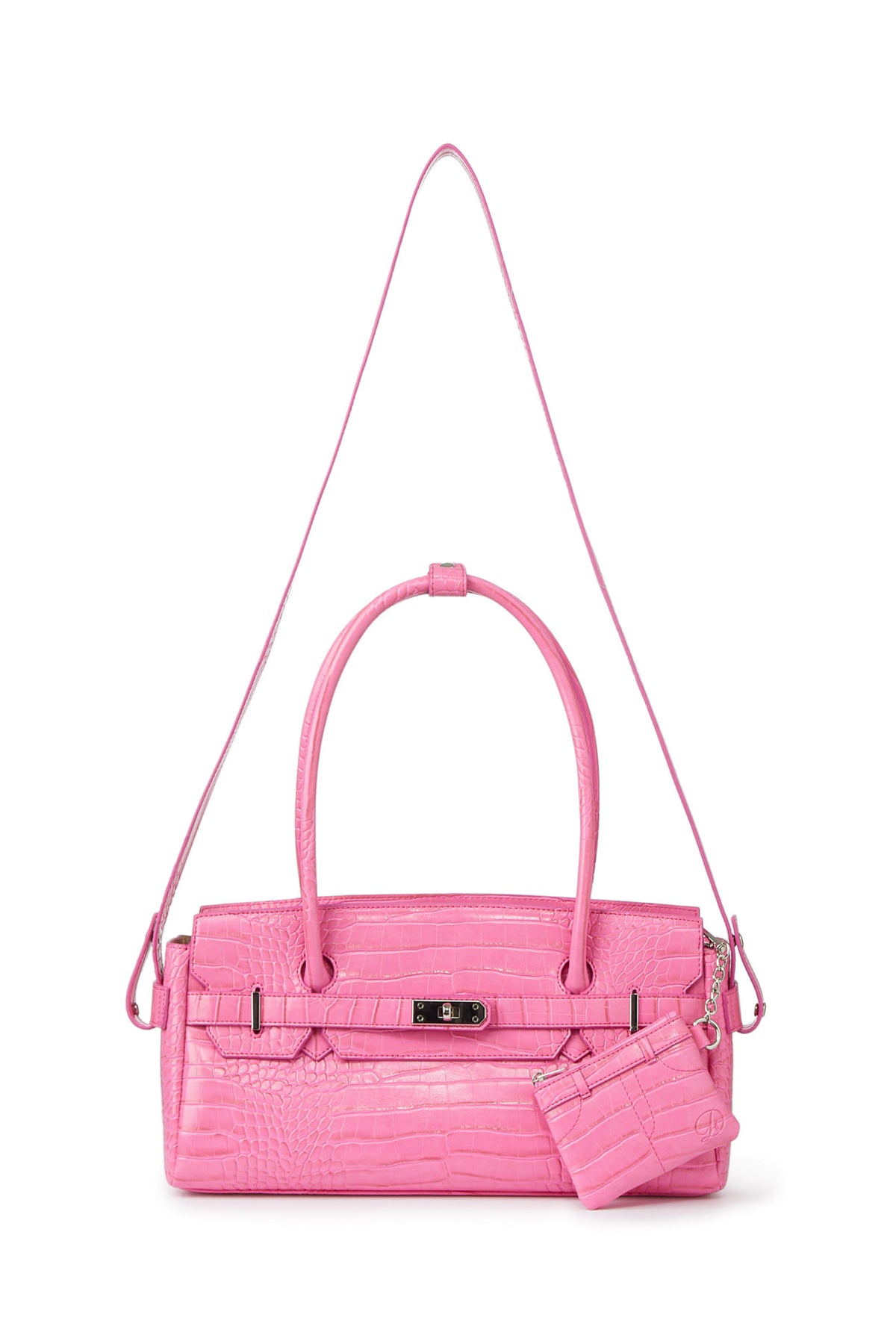 CROCODILE PATTERN TWO-WAY BAG IN PINK — image 6