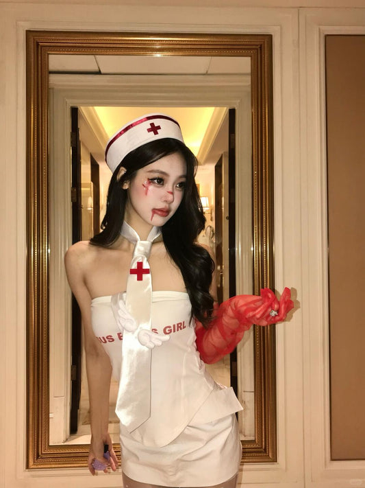 White Nurse Halloween Hat
