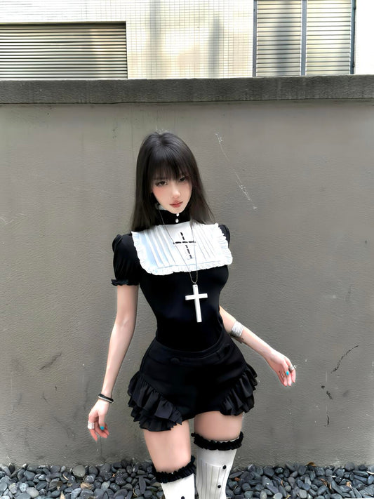 Gothic Nun Halloween Costume Set