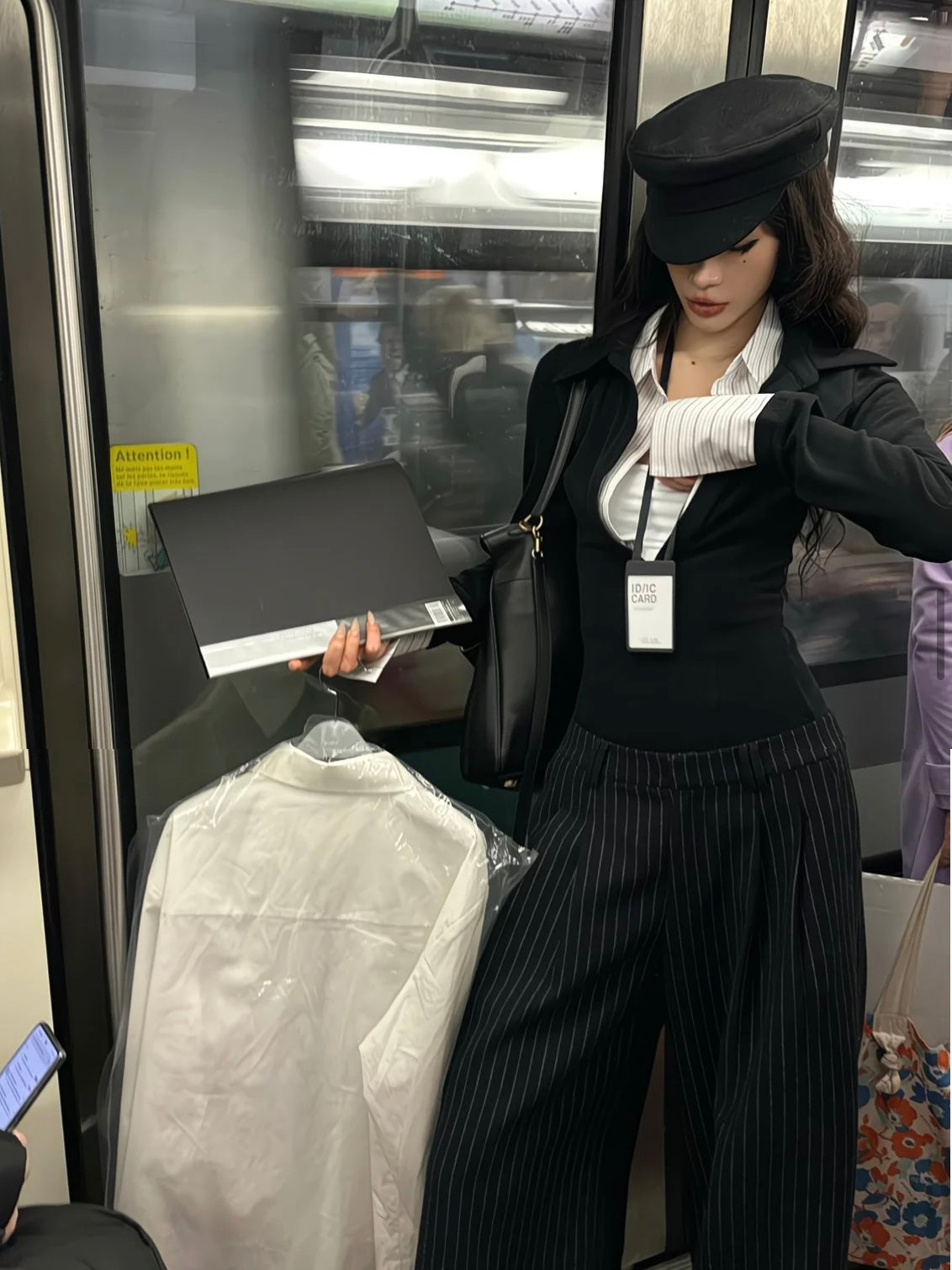 Office Siren Black Blouse With Shirt