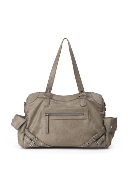STUD POCKET BIG BAG IN KHAKI — image 1