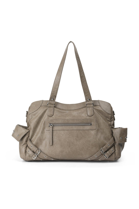 STUD POCKET BIG BAG IN KHAKI — image 1