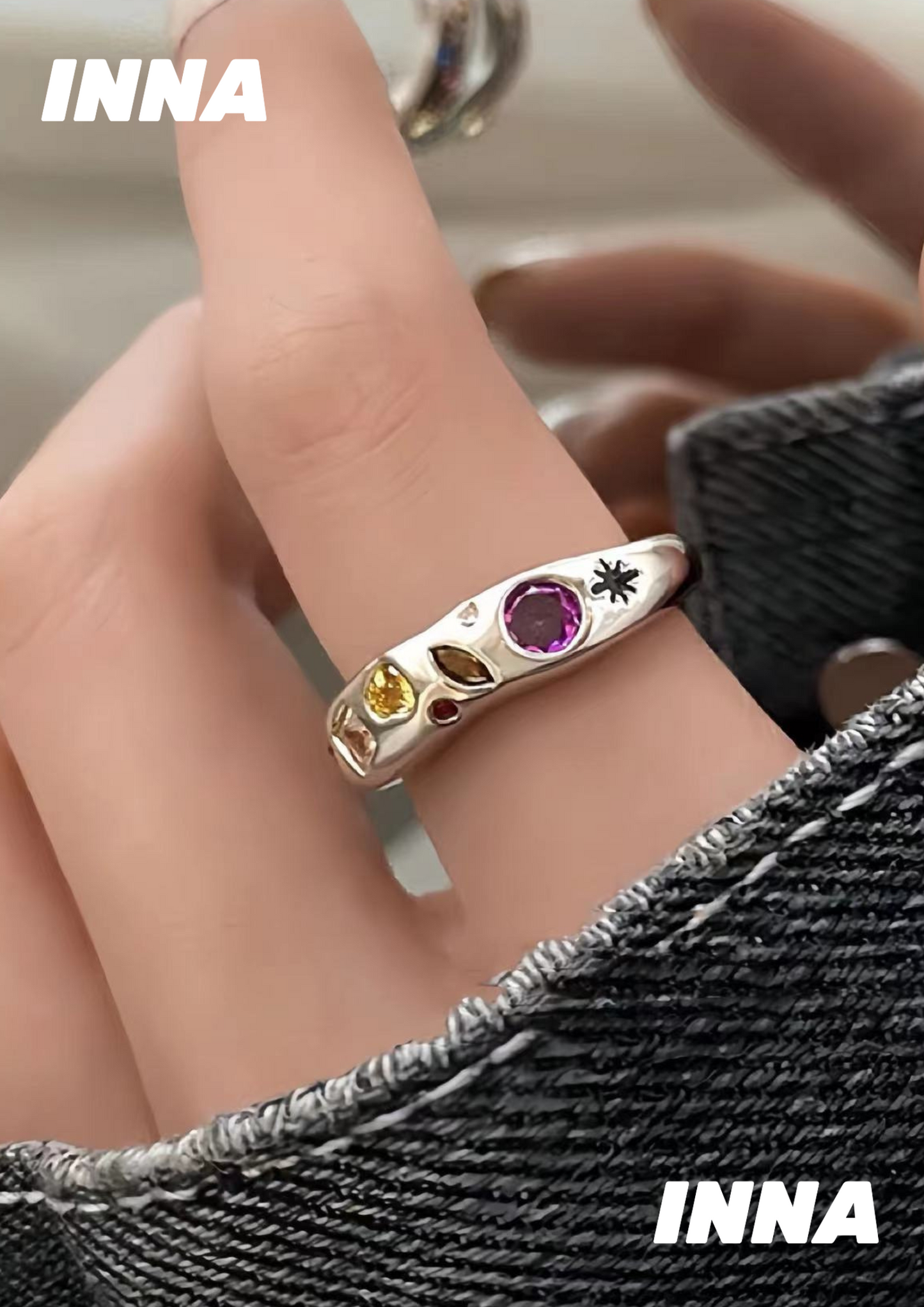 Free Gift - Gemstone Adjustable Ring (Order over $500)