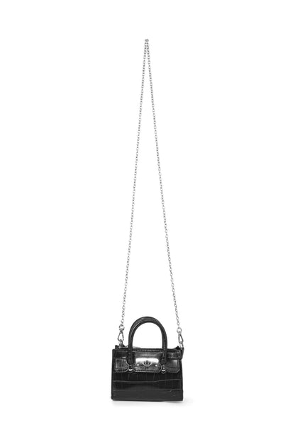 CROCODILE PATTERN CHAIN MINI BAG IN BLACK — image 2