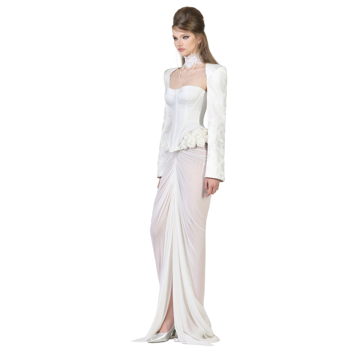 FFSD LYRA BLAZER& DARLING CORSET (WHITE)& SHADOW SKIRT (WHITE) product image