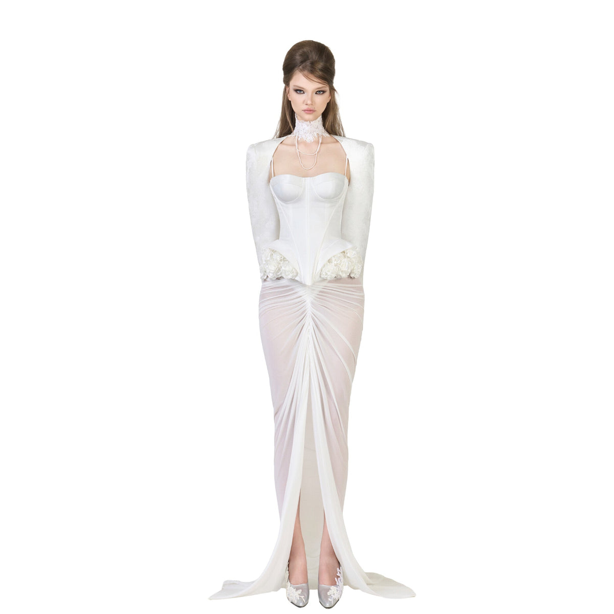 FFSD LYRA BLAZER& DARLING CORSET (WHITE)& SHADOW SKIRT (WHITE) product image