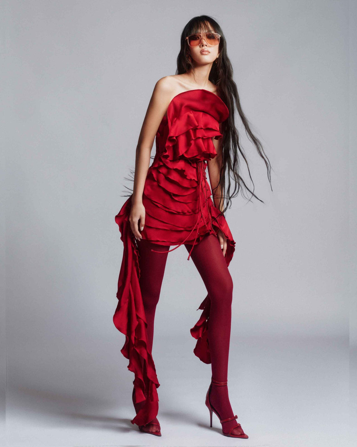 MUST HAVE Floral ruffle mini with pearl detailing — Must Have