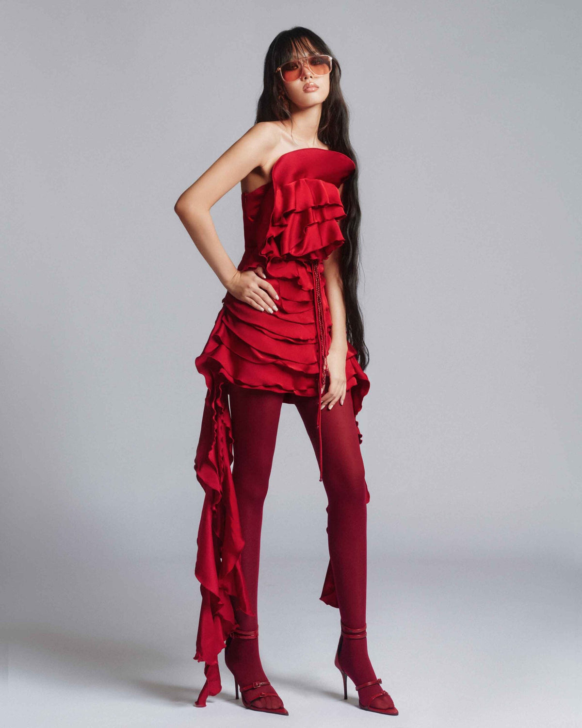MUST HAVE Floral ruffle mini with pearl detailing — Must Have