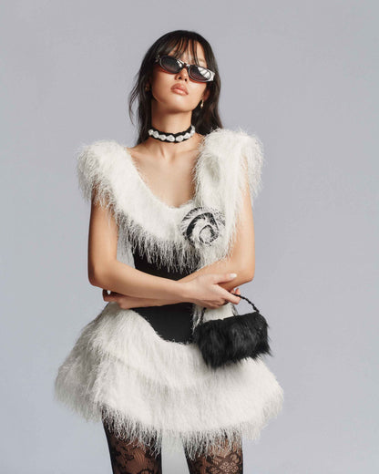 MUST HAVE Monochrome faux fur mini dress — Must Have