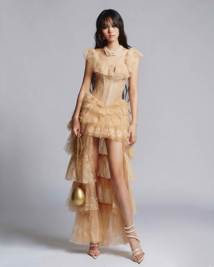 MUST HAVE Tiered lace mullet dress — Must Have