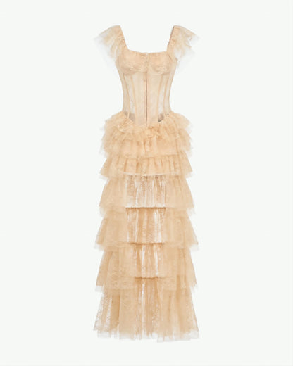 MUST HAVE Tiered lace mullet dress — Must Have
