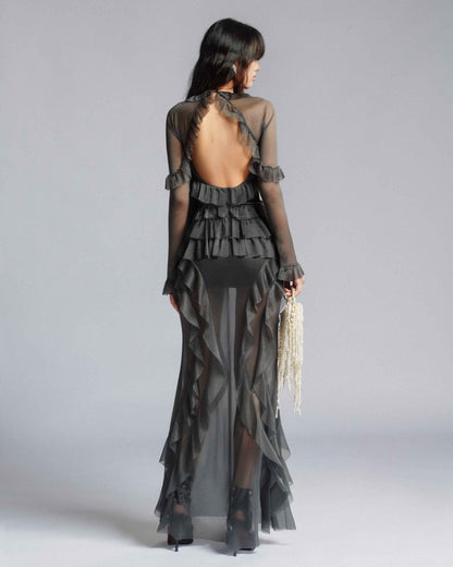 MUST HAVE Layered maxi dress with pearl trims — Must Have