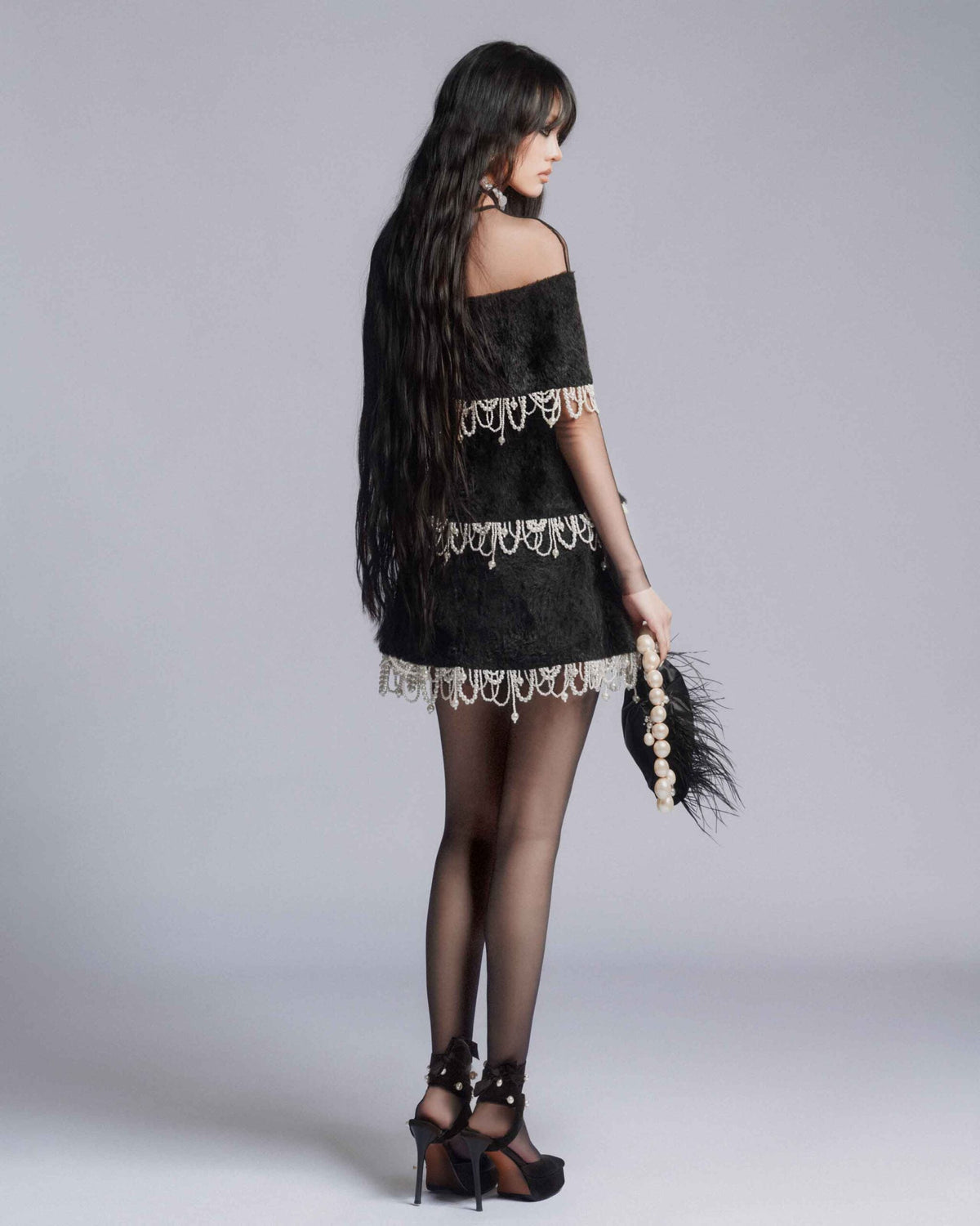 MUST HAVE Pearl fringe tiered mini dress — Must Have