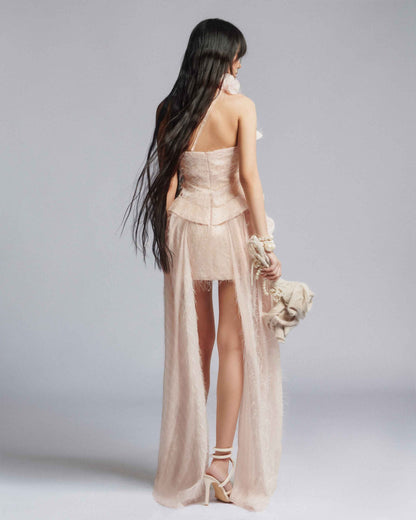 MUST HAVE Glitter fringe mullet dress with pearl — Must Have